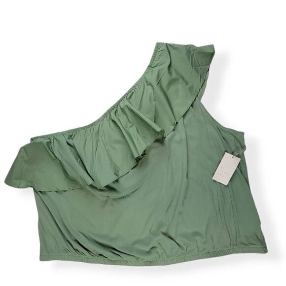 A New Day One Shoulder Green Top 3X - Picture 1 of 1